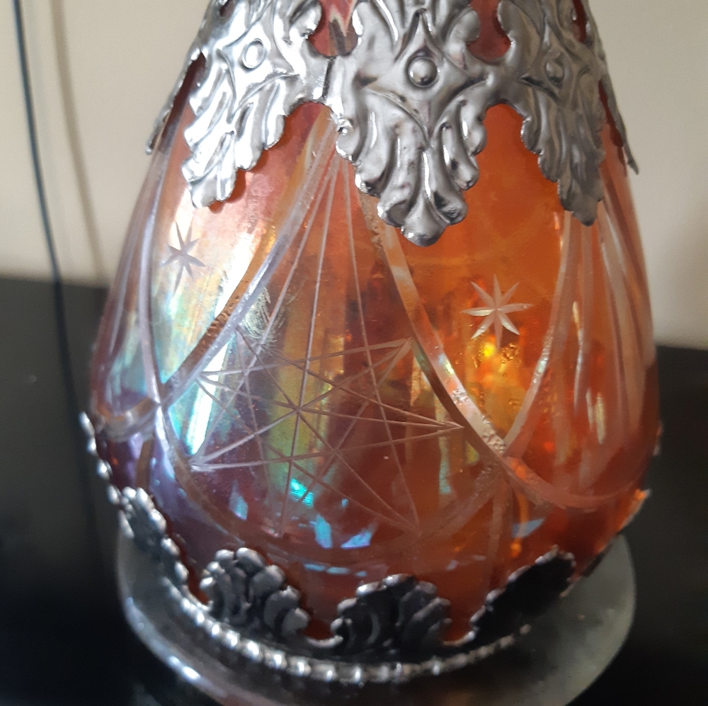 Art Nouveau Ornate Cut Glass Decanter with Silver, Circa 1900s, Made in Germany - Picture 16 of 16